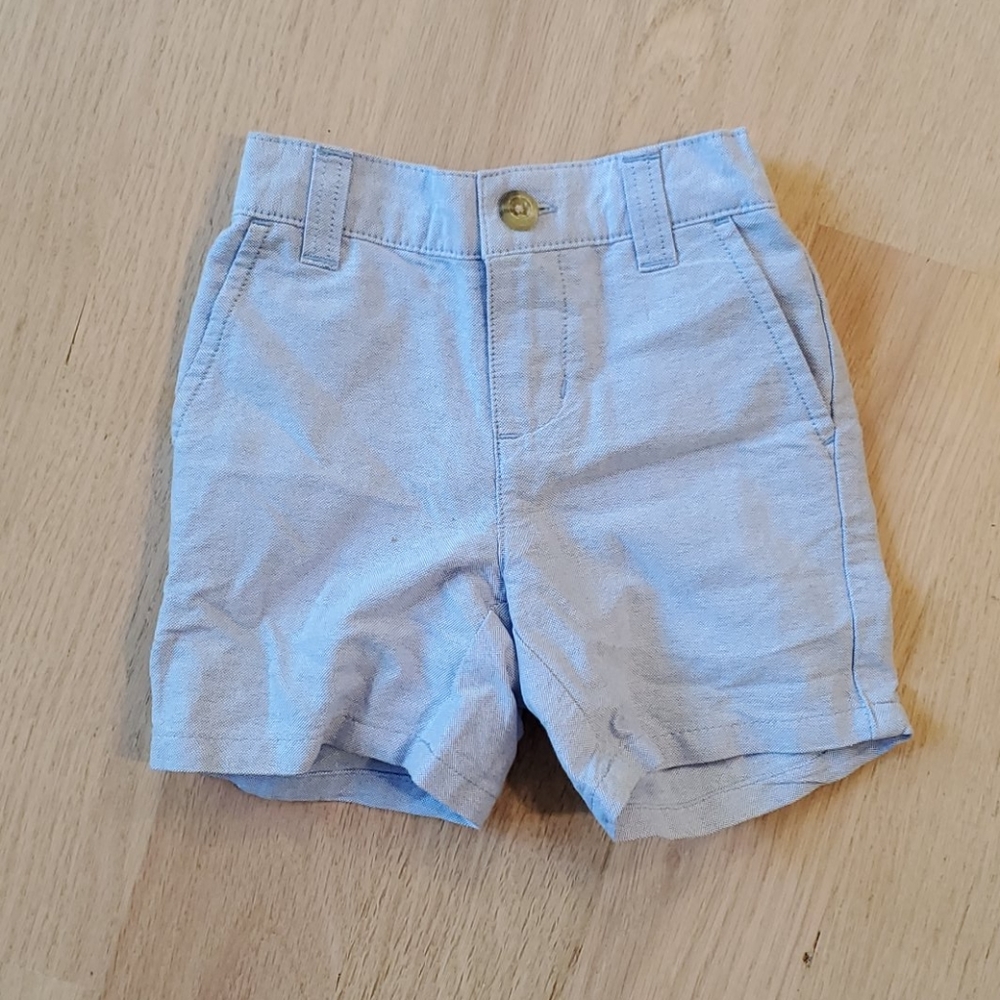 Janie and Jack Baby Boys Chambray Blue Shorts